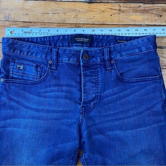 Scotch Soda Ralston Men’s indigo Blue Jeans Size 32 Slim Straight Button Fly - Picture 13 of 14
